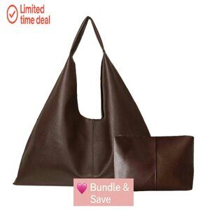 Oversized Vegan Leather Tote Bag for Women Work Travel Hobo Purse